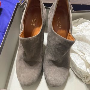 Gray Gucci booties